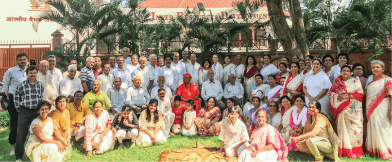 CIRD Jamshedpur: Enlightened Living 2017 Retreat participants with volunteers after Anna Vastra Dana Satram